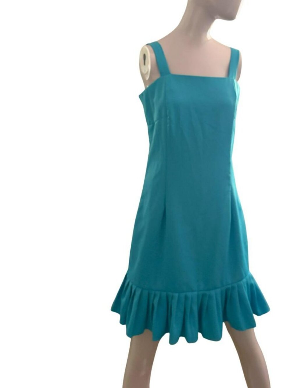 Marion Collezione Blue Ruffle Hem Dress